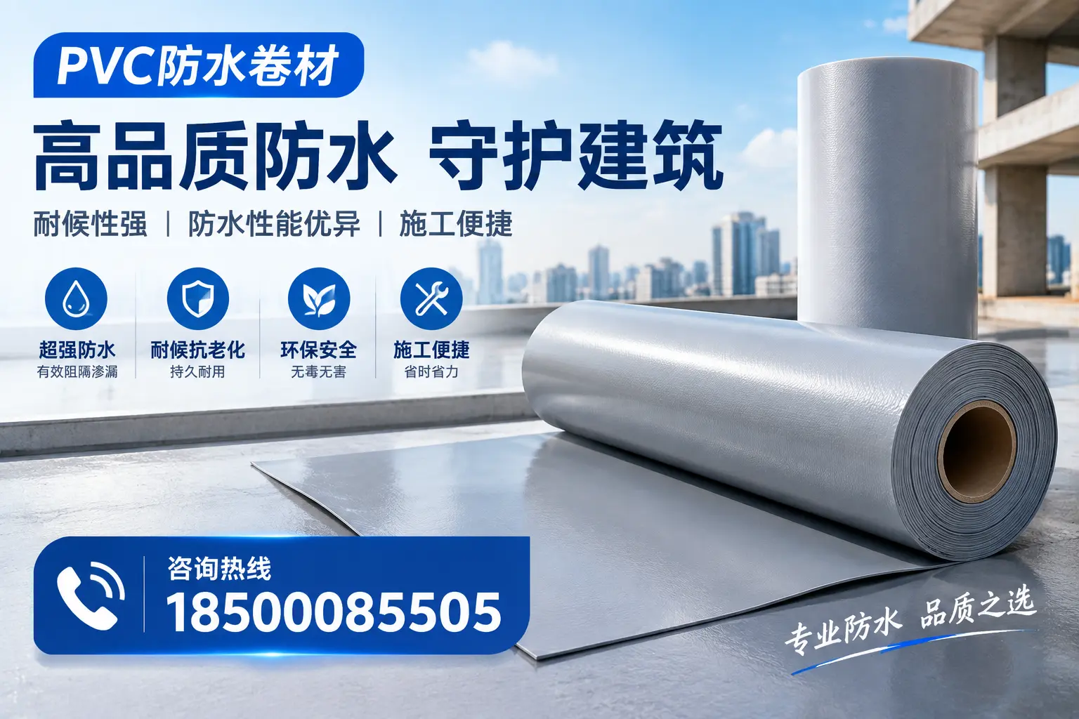PVC防水卷材的防水效果评测,适合五指山的科学依据